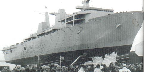 HMS Albion [L14] just prior to her launch. Image copyright © Royal Navy. All Rights Reserved.