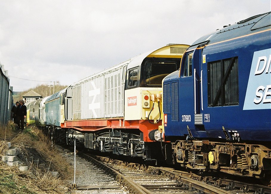 55016 Gordon Highlander, 56006, 58001 and 37683 fresh in Direct Rail Services livery.