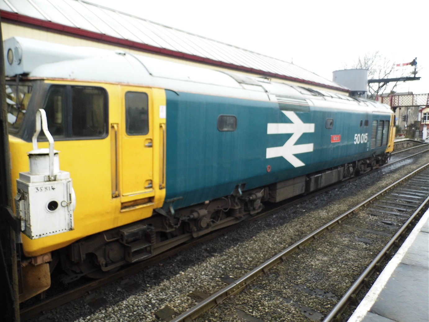 Nameplate of SR Battle of Britain 34109, Sat 28/12/2013. 