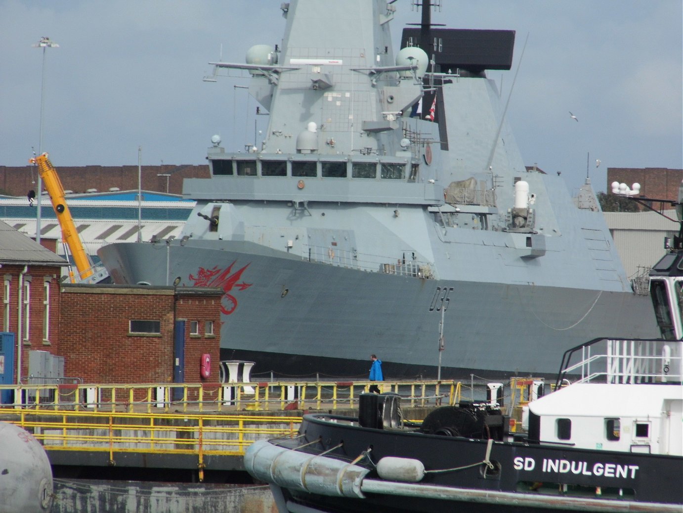 Type 45 destroyer H.M.S. Dragon D35 at Portsmouth Naval Base 24 April 2019