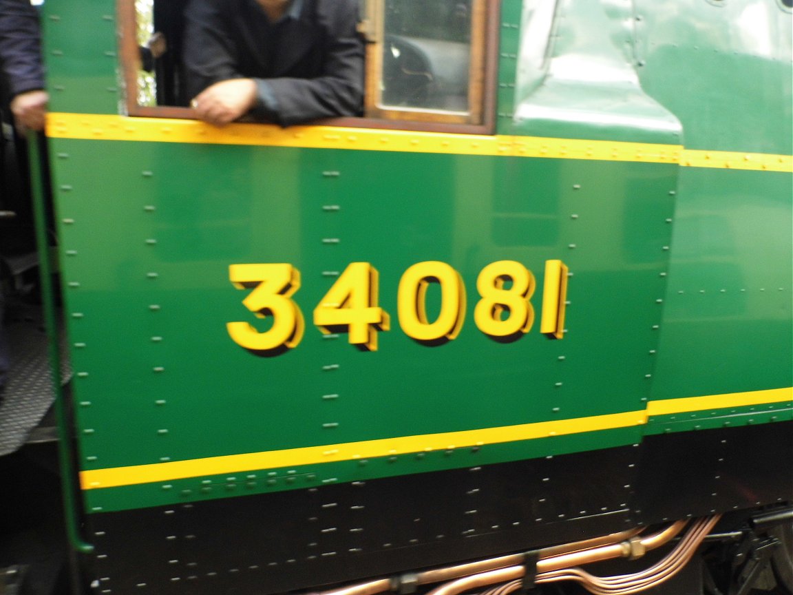 Nameplate of SR Battle of Britain 34109, Sat 28/12/2013. 