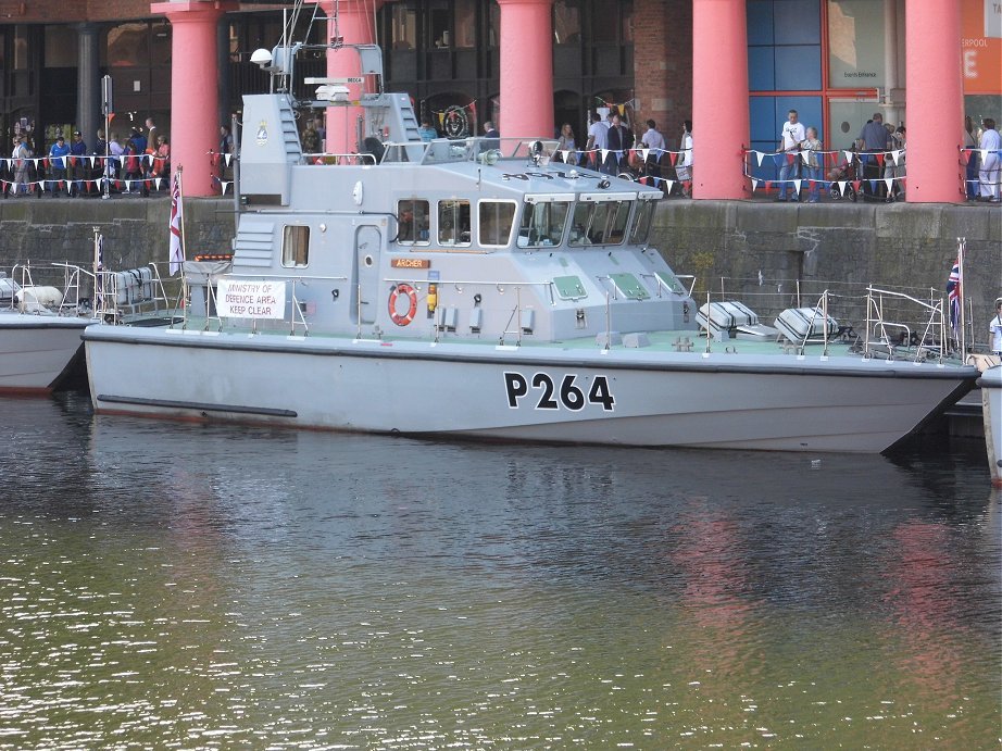 Explorer class coastal training patrol craft H.M.S. Archer at Liverpool Alberts Docks, May 26th 2013