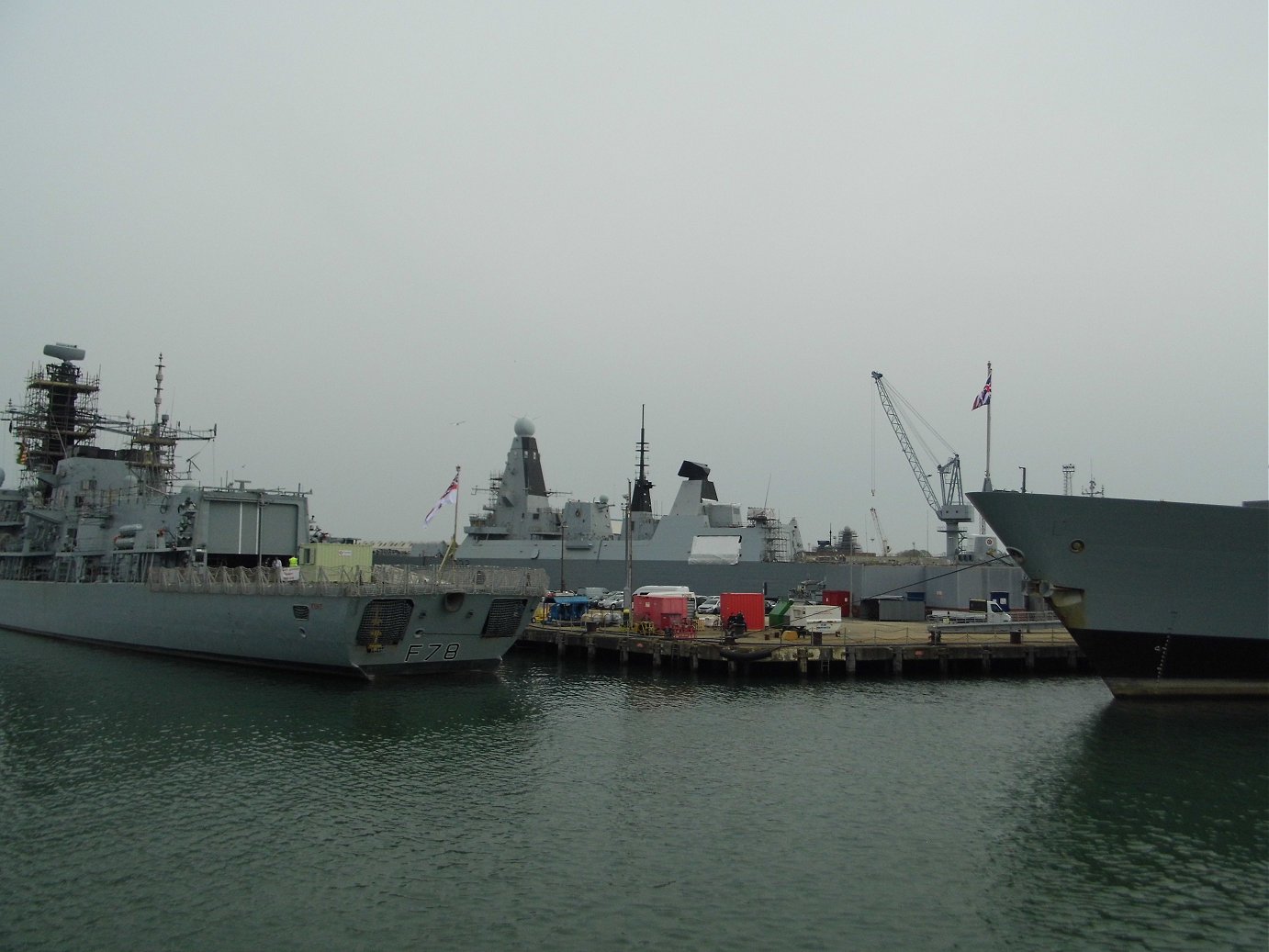 Type 45 destroyer H.M.S. Daring D32 at Portsmouth Naval Base 23 April 2019