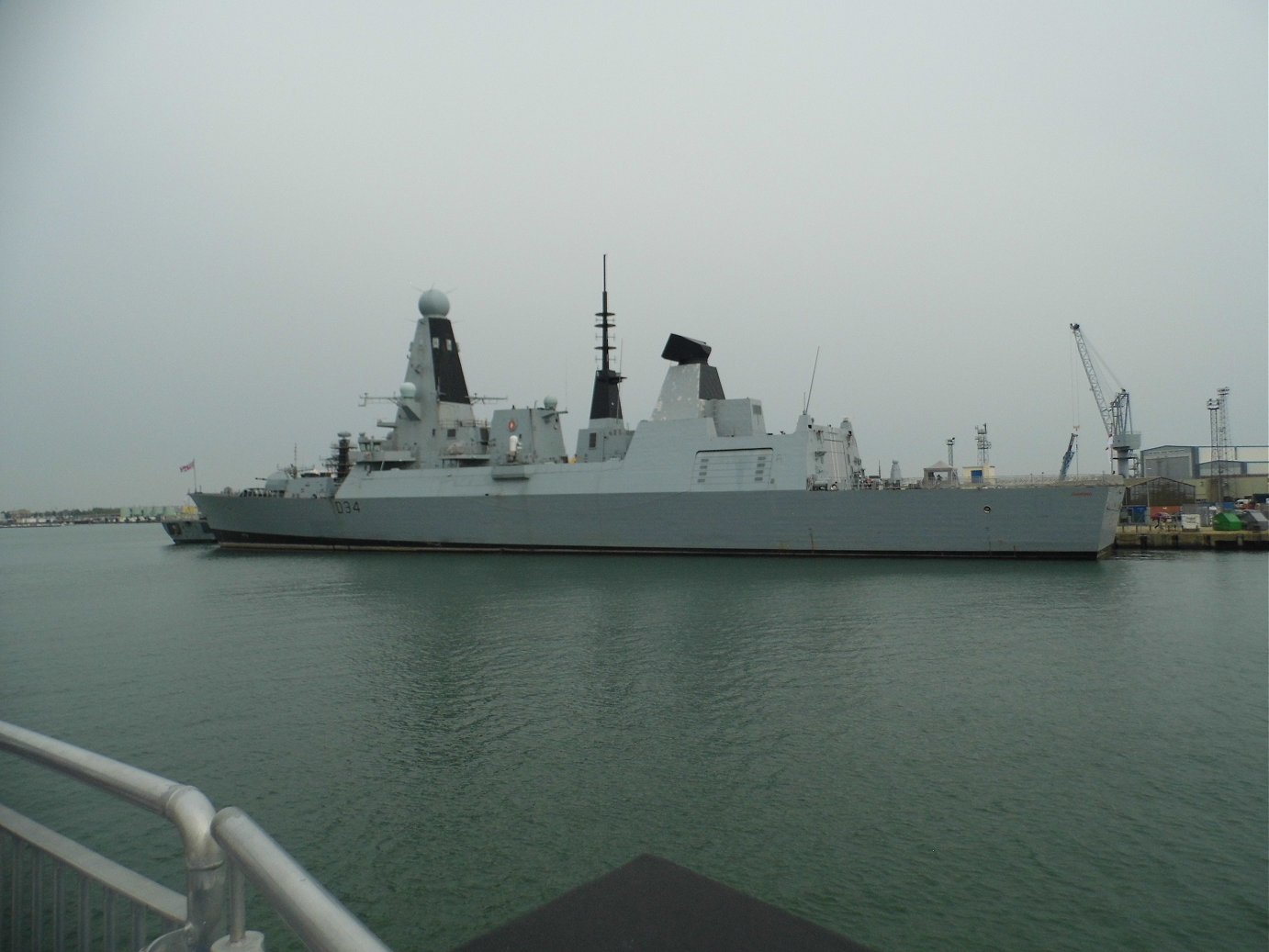 Type 45 destroyer H.M.S. Diamond D34 at Portsmouth Naval Base 23 April 2019