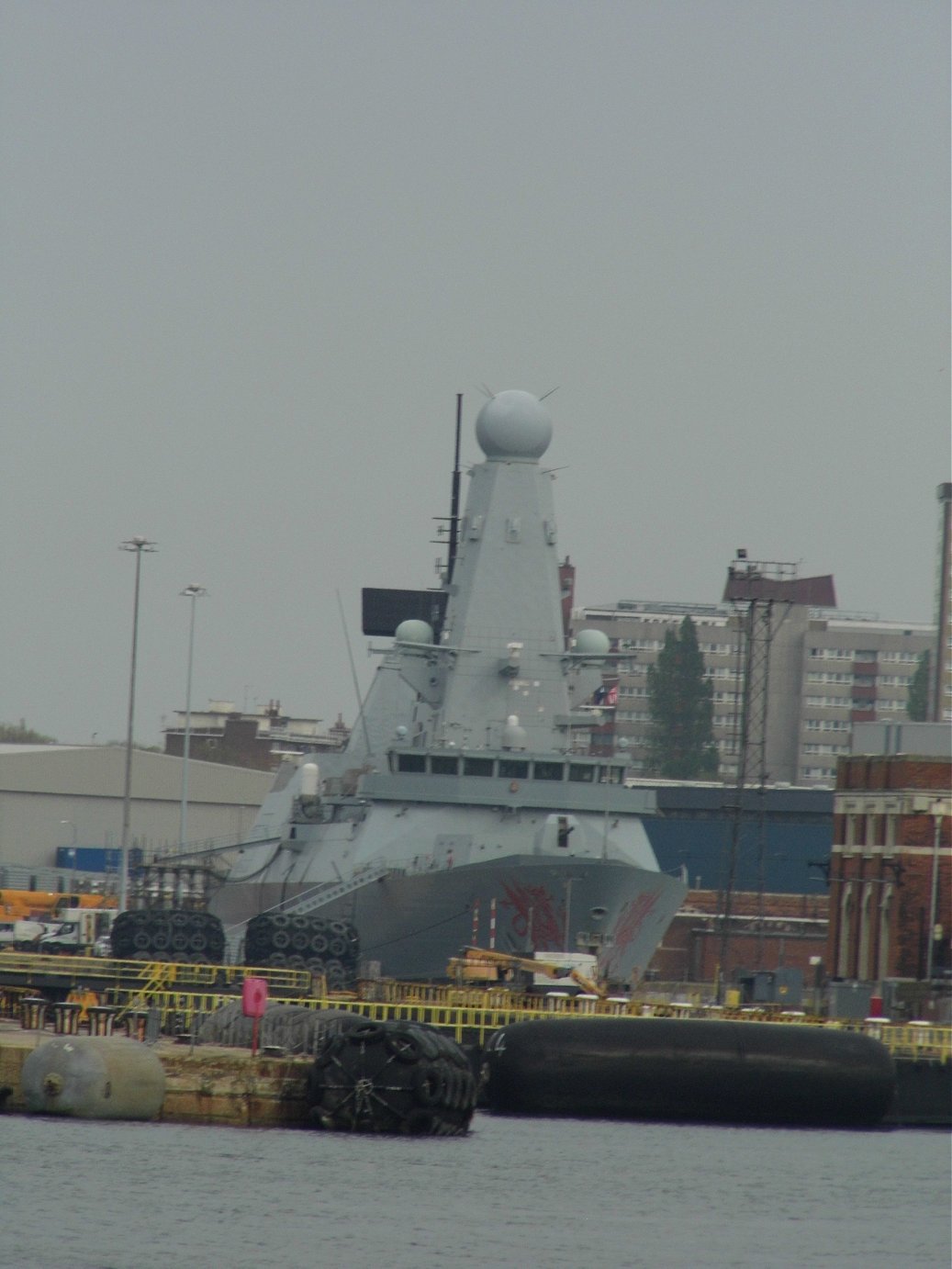 Type 45 destroyer H.M.S. Dragon D35 at Portsmouth Naval Base 23 April 2019