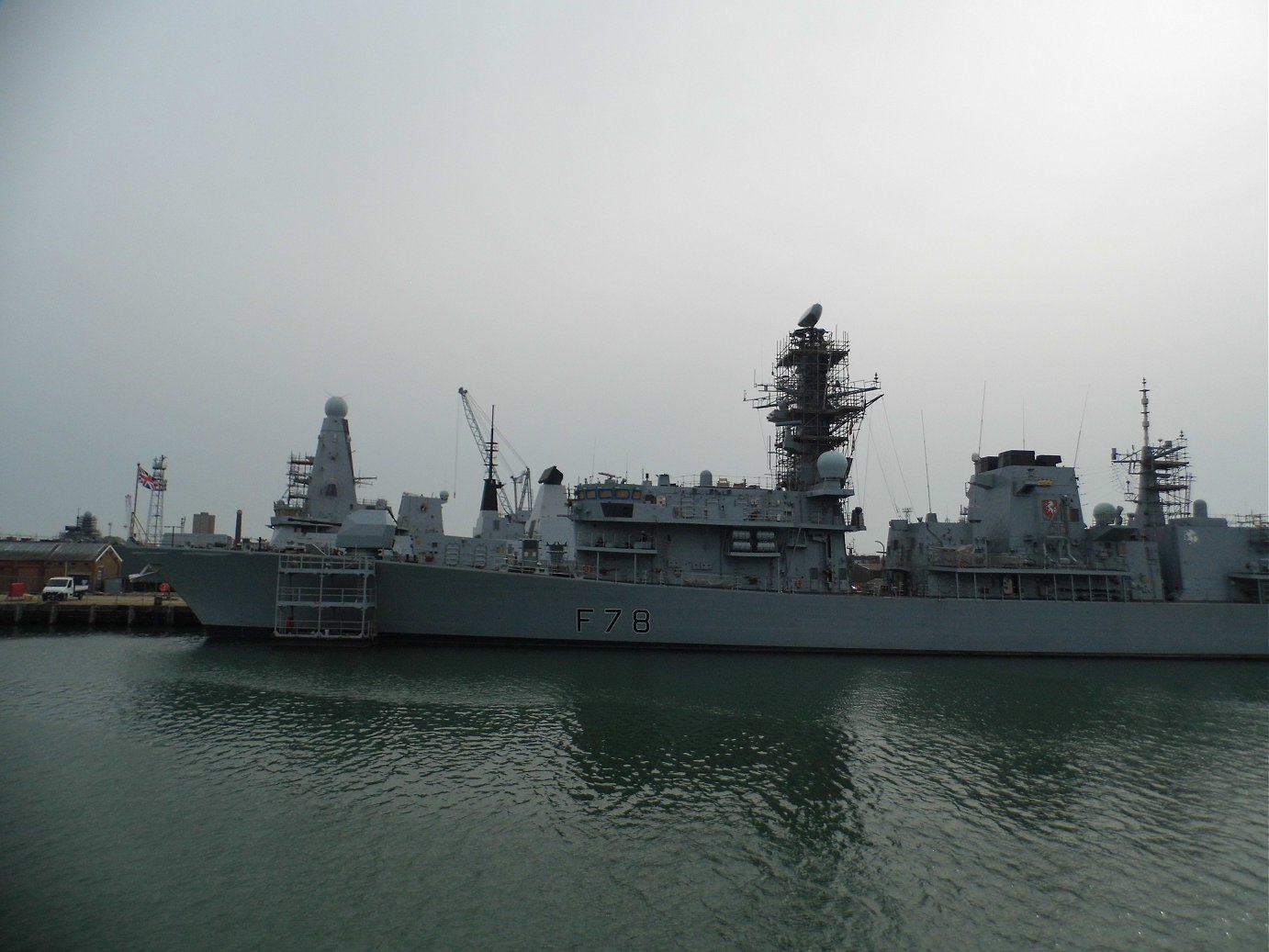 Type 23 frigate H.M.S. Kent F78 at Portsmouth Naval Base 23 April 2019