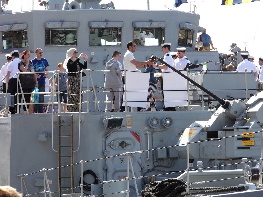 Sandown class Batch II Mine Hunter HMS Pembroke M107, Cannock Dock, Liverpool. May 26th 2013.