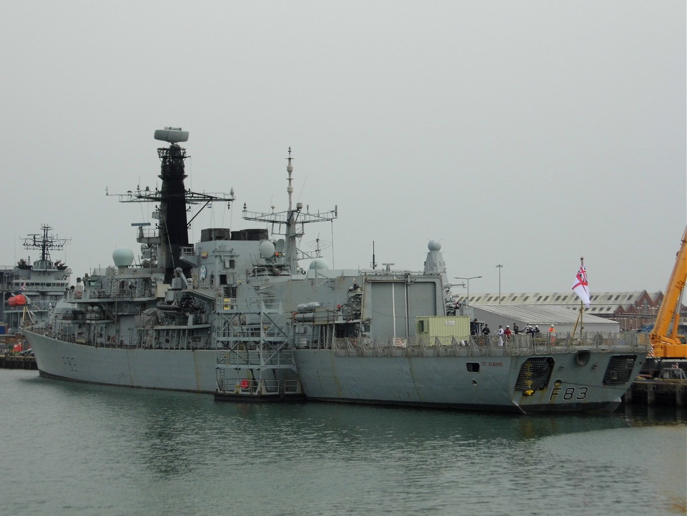 Type 23 frigate H.M.S. St Albans F83 at Portsmouth Naval Base 23 April 2019