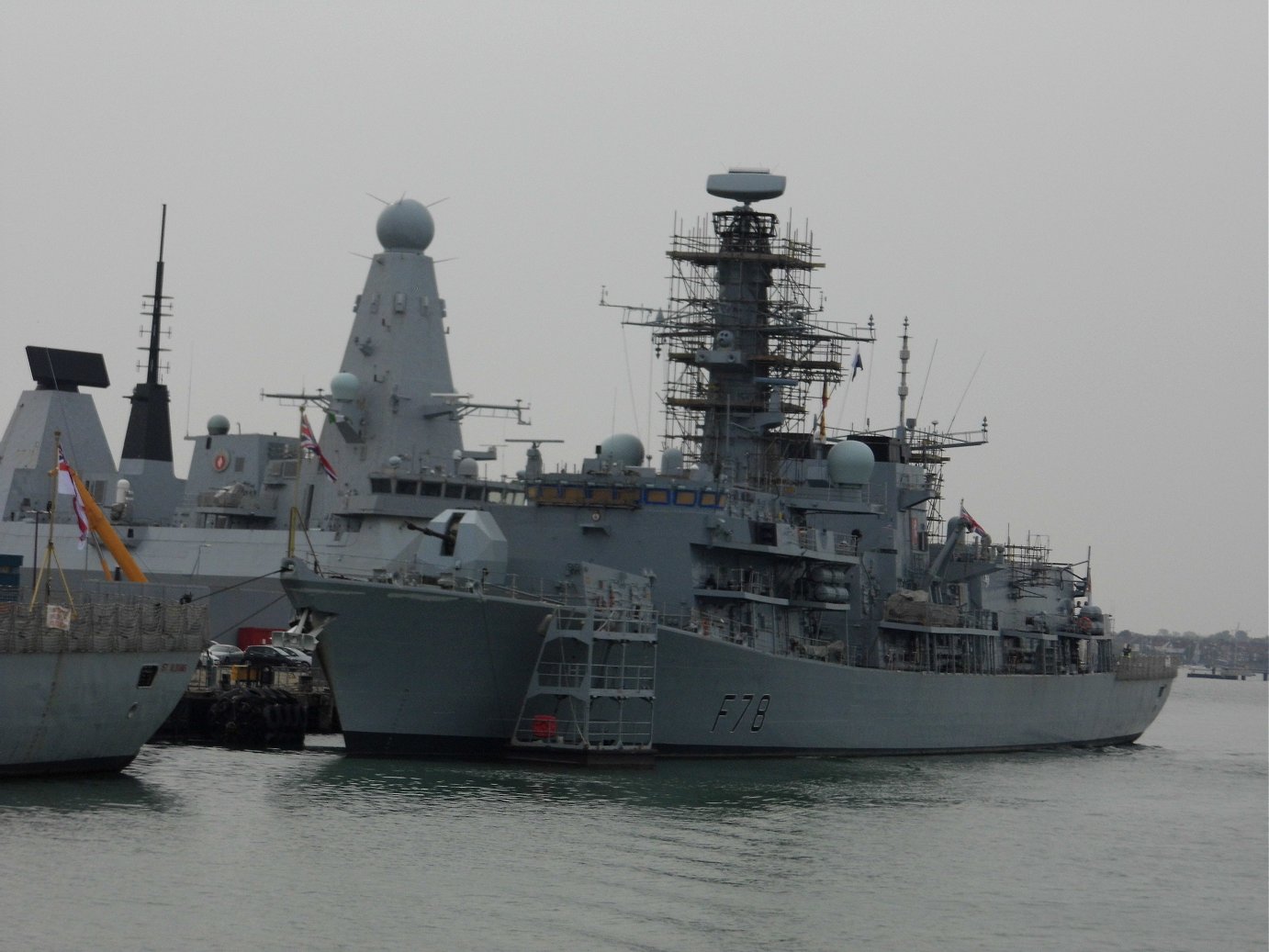 Type 23 frigate H.M.S. St Albans F83 at Portsmouth Naval Base 23 April 2019