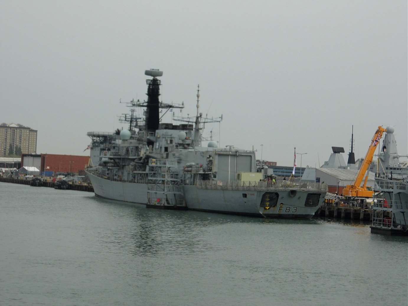 Type 23 frigate H.M.S. St Albans F83 at Portsmouth Naval Base 23 April 2019