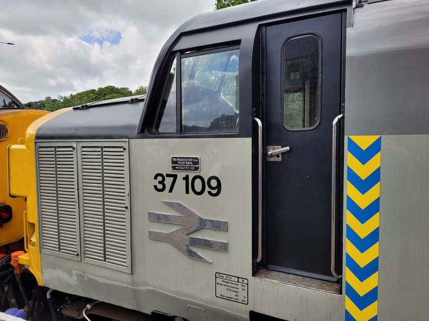 Nameplate of SR Battle of Britain 34109, Sat 28/12/2013. 