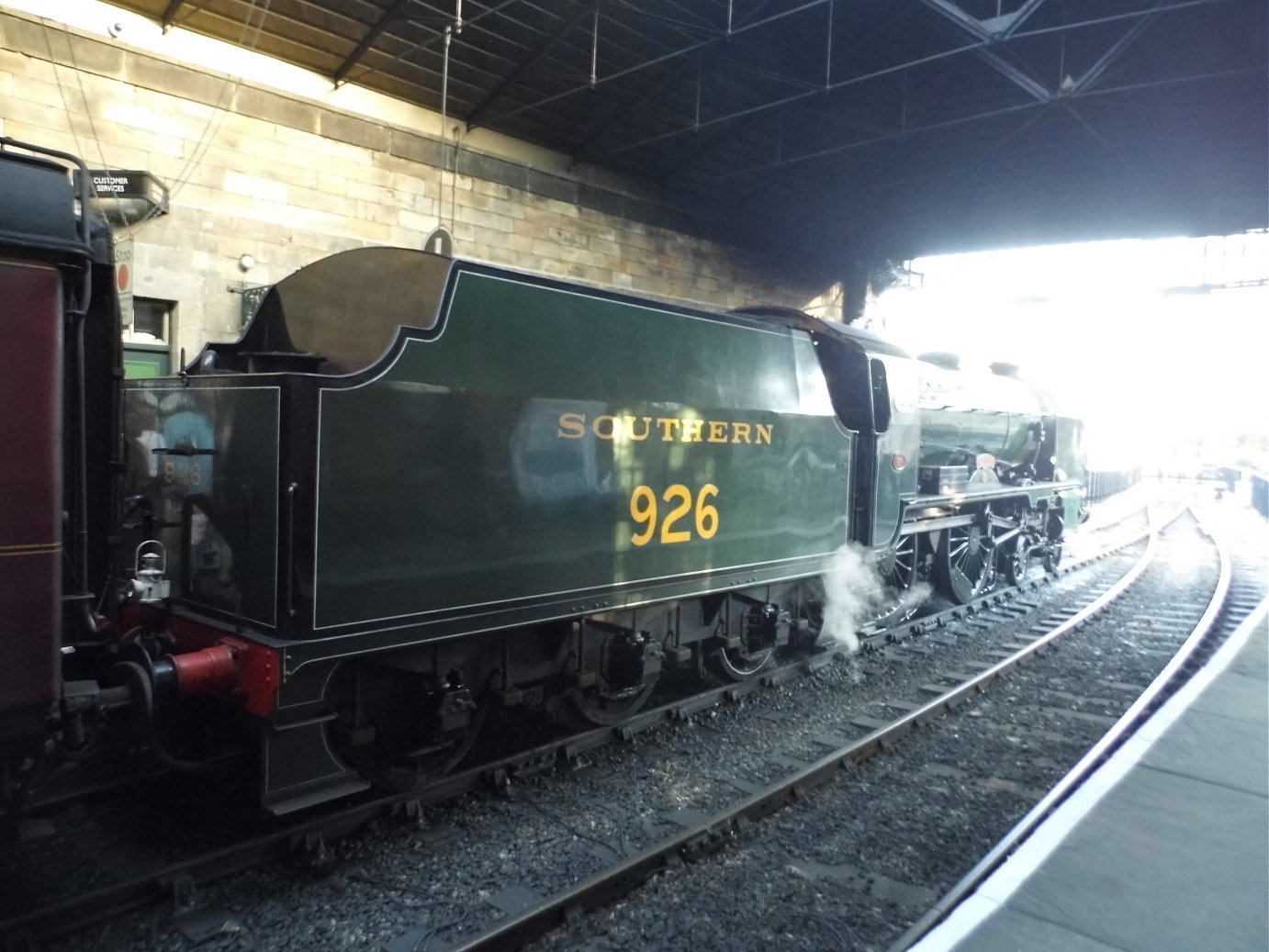 Nameplate of SR Battle of Britain 34109, Sat 28/12/2013. 