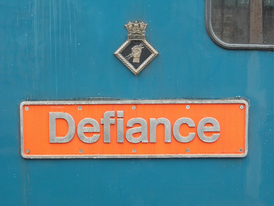 Nameplate of SR Battle of Britain 34109, Sat 28/12/2013. 